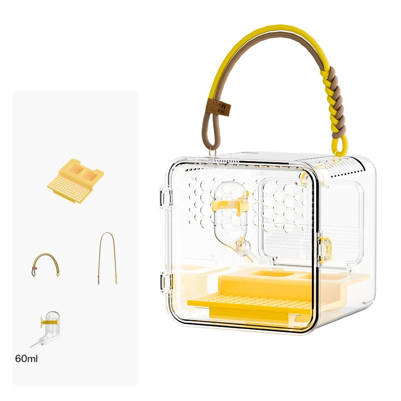 Portable Clear Bird Carrier – Lightweight Travel Cage