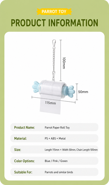Parrot Candy Paper Roll Chew Toy