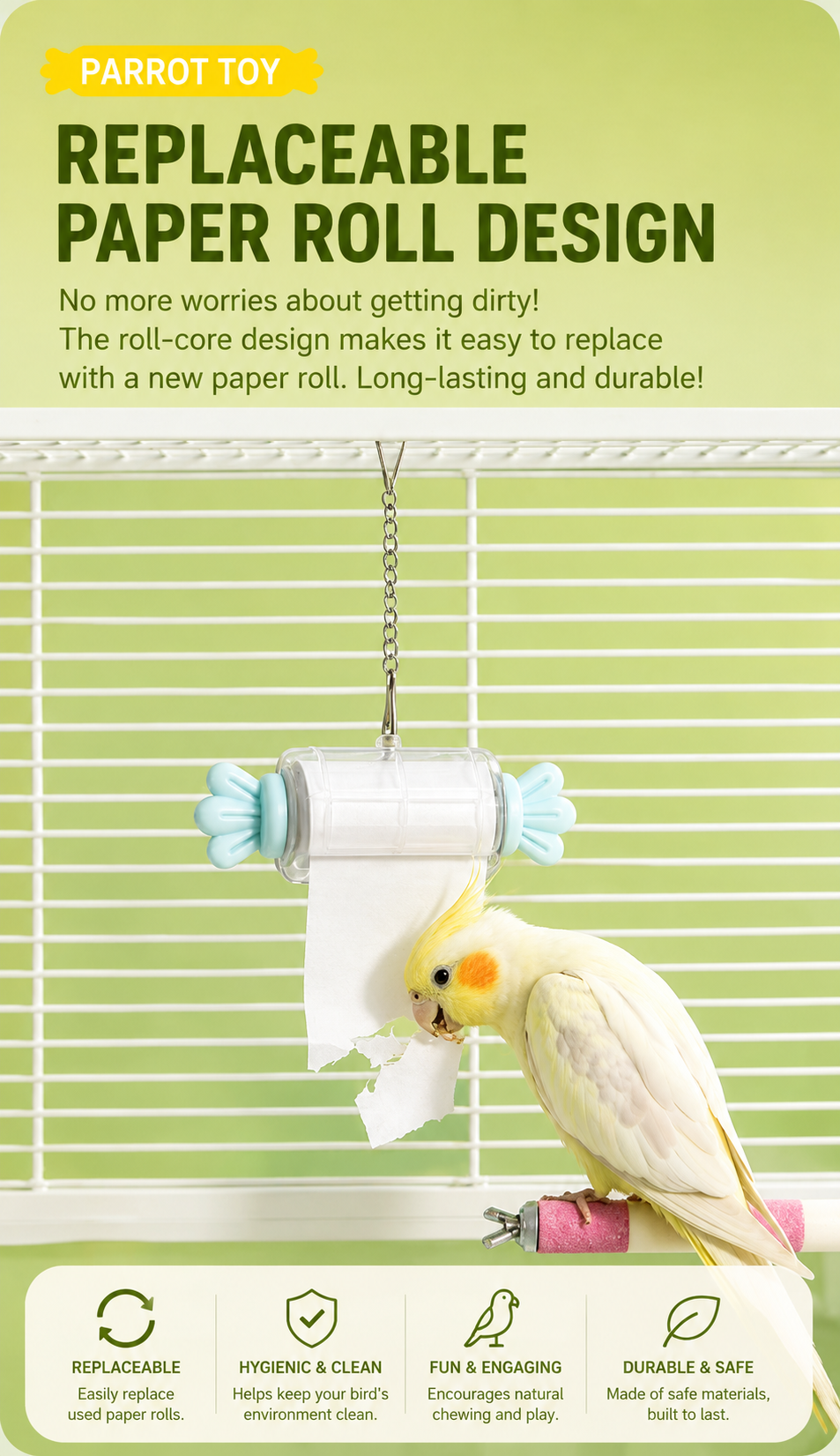Parrot Candy Paper Roll Chew Toy