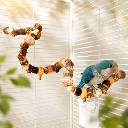 Wooden Parrot Chew & Foraging Toy for Beak Grinding