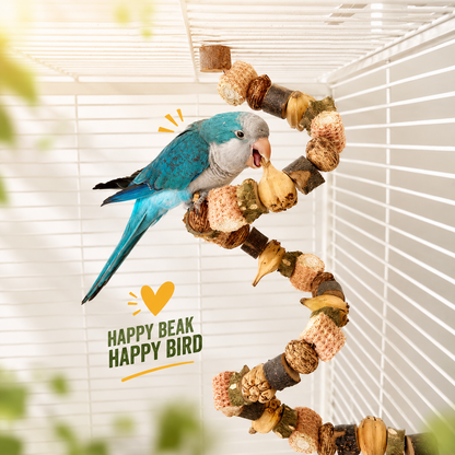Wooden Parrot Chew & Foraging Toy for Beak Grinding