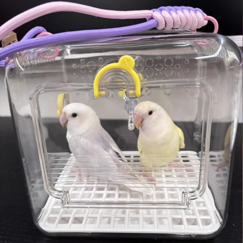 Portable Clear Bird Carrier – Lightweight Travel Cage