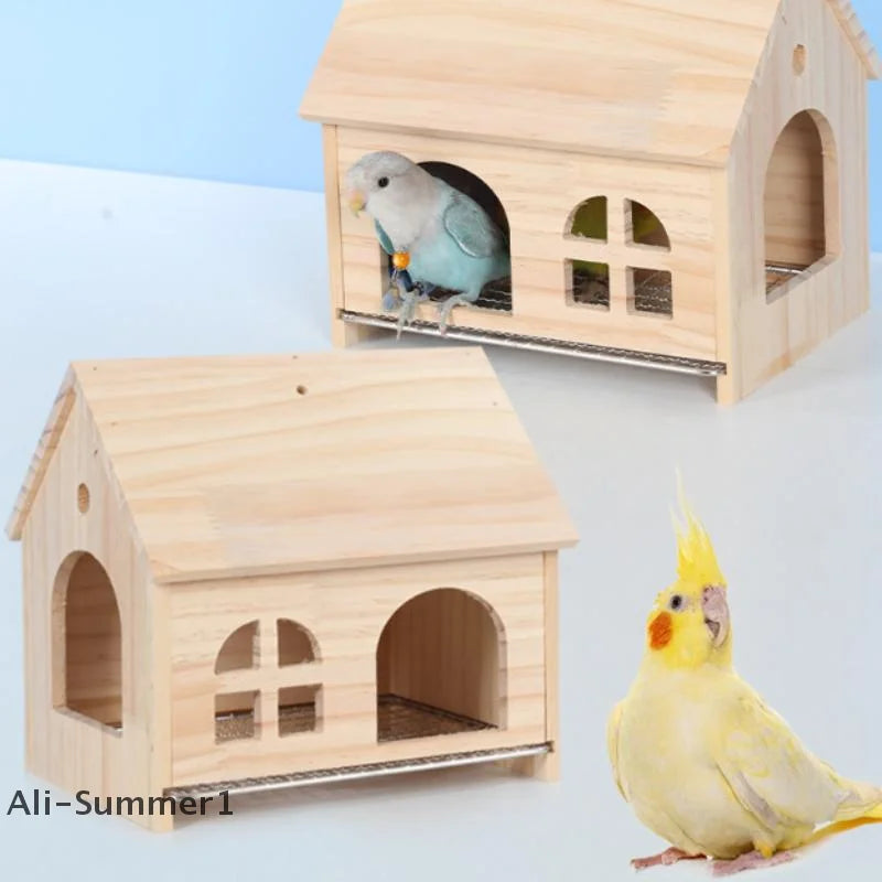 Wooden Parrot Nest Box – Drawer Bird House for Cage