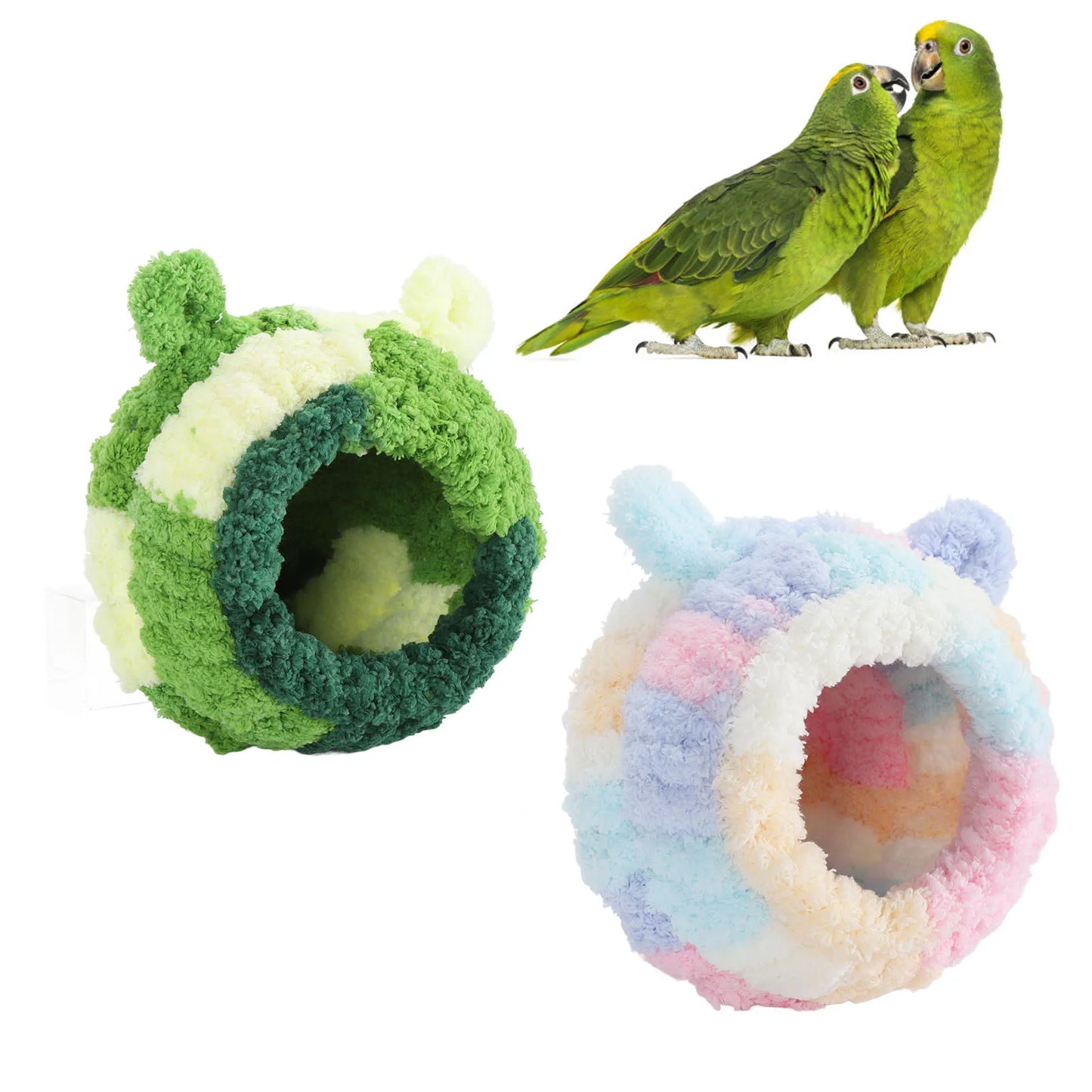 Warm Plush Bird Nest Bed for Parakeets & Parrots