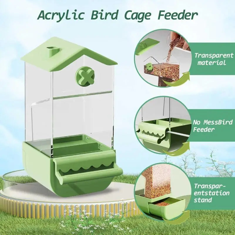 Automatic Parrot Feeder – No Mess Bird Cage Food Box
