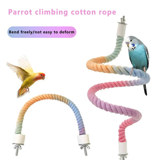 Rope Bird Perch for Cages – Flexible Swing for Parrots & Medium Birds