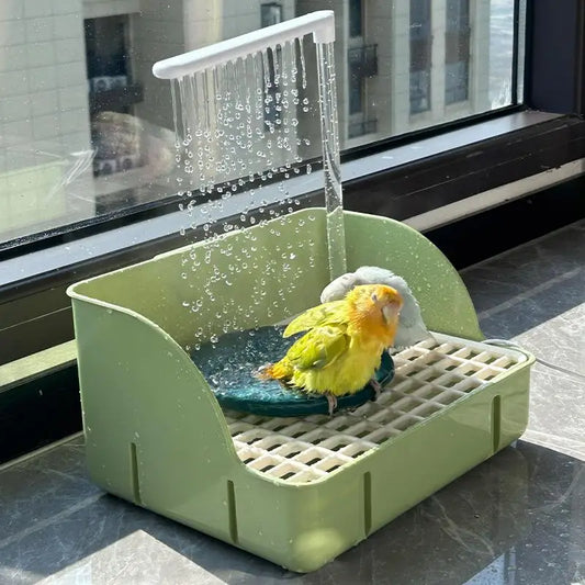 Electric Bird Bath with Circulating Water for Parrots