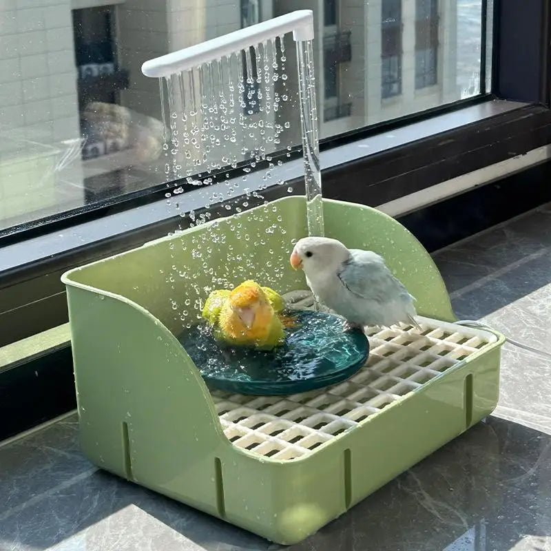 Electric Bird Bath with Circulating Water for Parrots