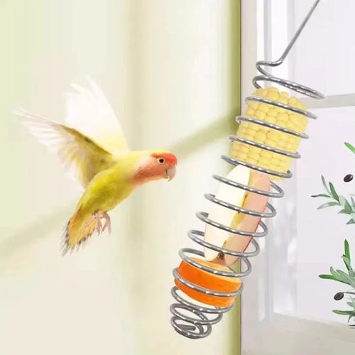 Stainless Steel Spiral Bird Feeder - Hanging Forage Basket