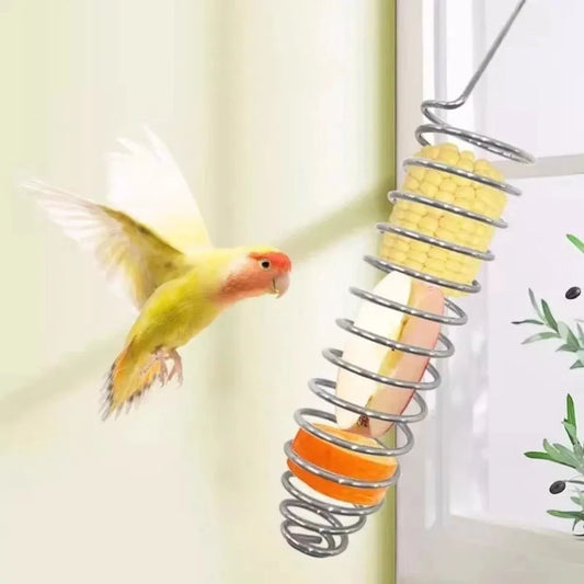 Stainless Steel Spiral Bird Feeder - Hanging Forage Basket