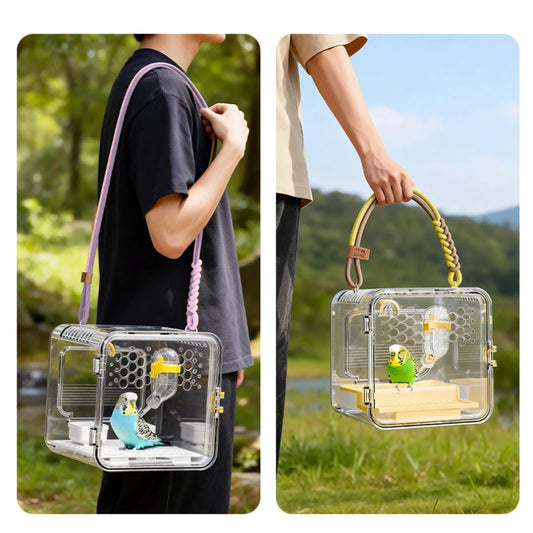 Portable Clear Bird Carrier – Lightweight Travel Cage