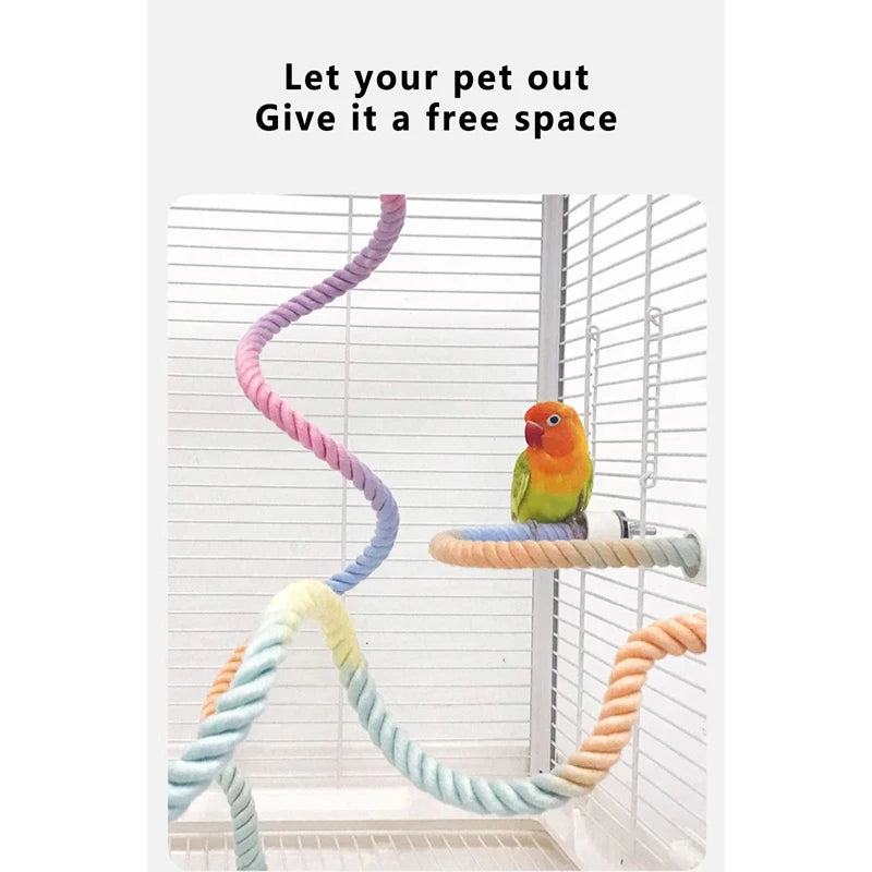 Rope Bird Perch for Cages – Flexible Swing for Parrots & Medium Birds