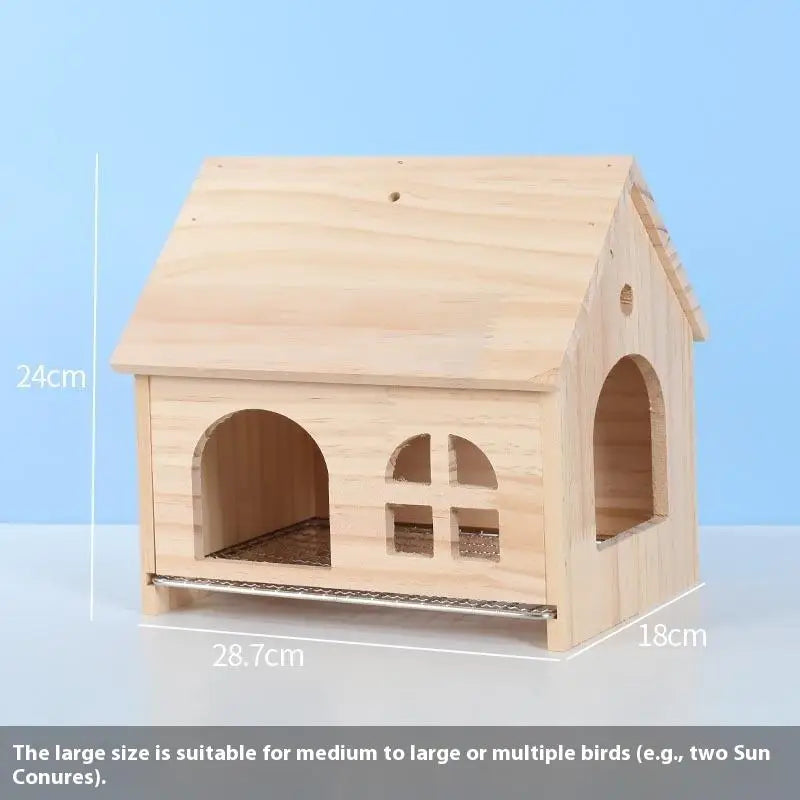 Wooden Parrot Nest Box – Drawer Bird House for Cage