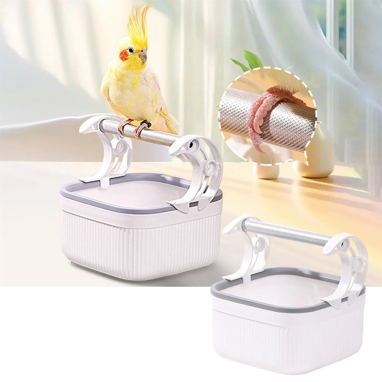 Bird Potty Stand – Portable Parrot Training Perch