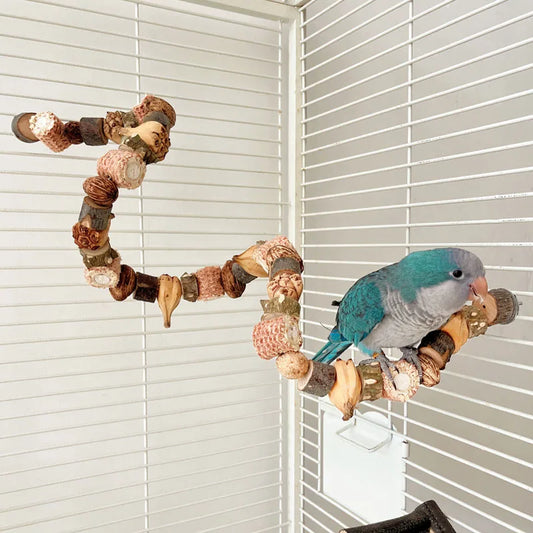 Wooden Parrot Chew & Foraging Toy for Beak Grinding