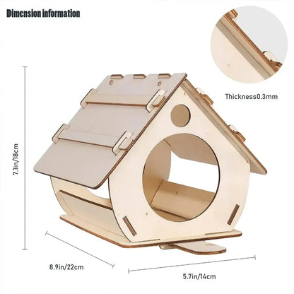 Hanging Wooden Bird Feeder – DIY Outdoor Garden Birdhouse