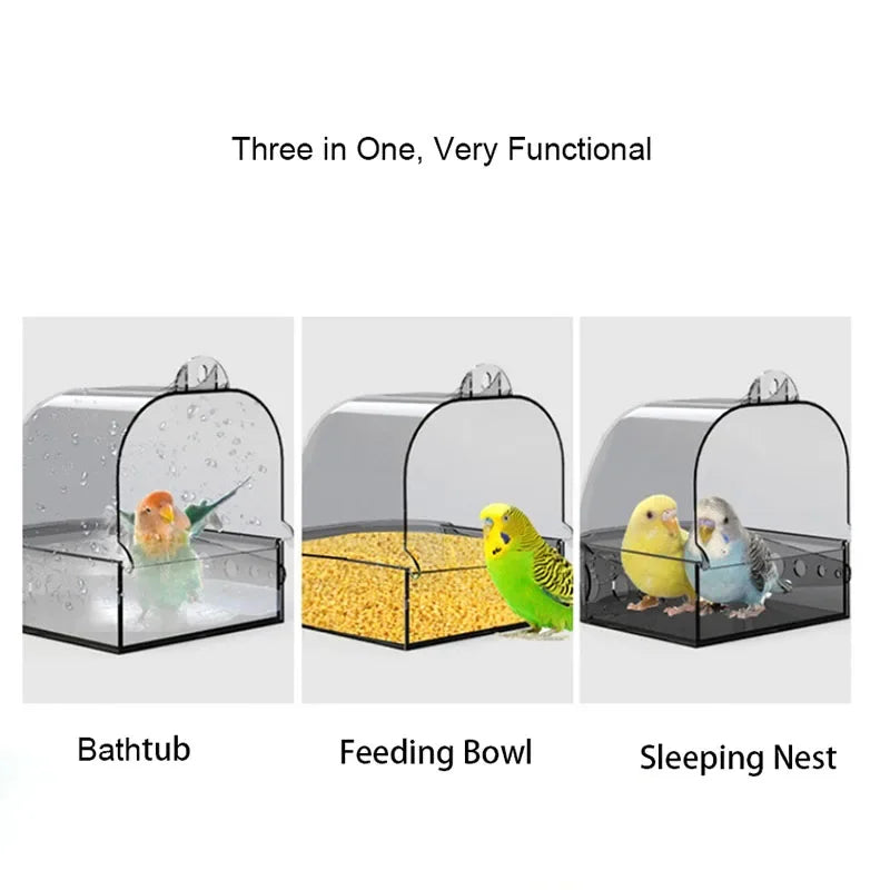 Parrot Bath Basin – Cage Shower & Feeding Bowl