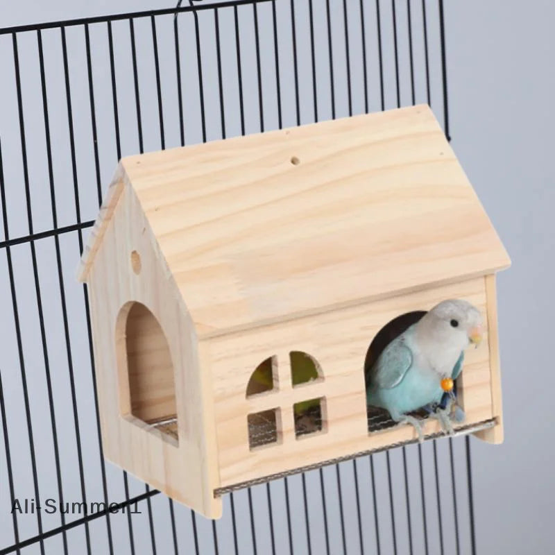 Wooden Parrot Nest Box – Drawer Bird House for Cage