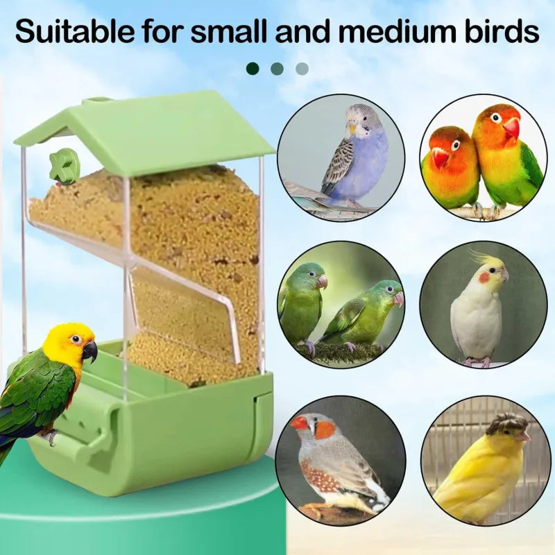 Automatic Parrot Feeder – No Mess Bird Cage Food Box