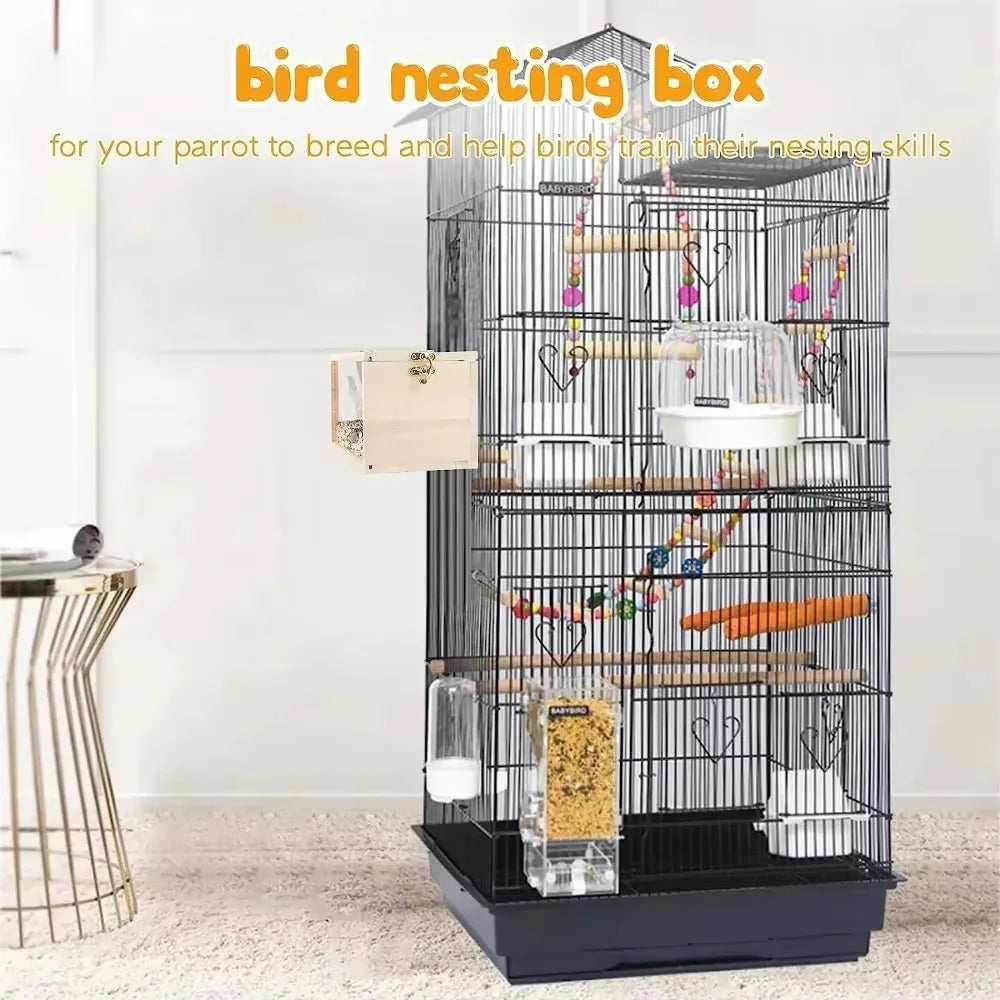 Transparent Wooden Parrot Nest Box