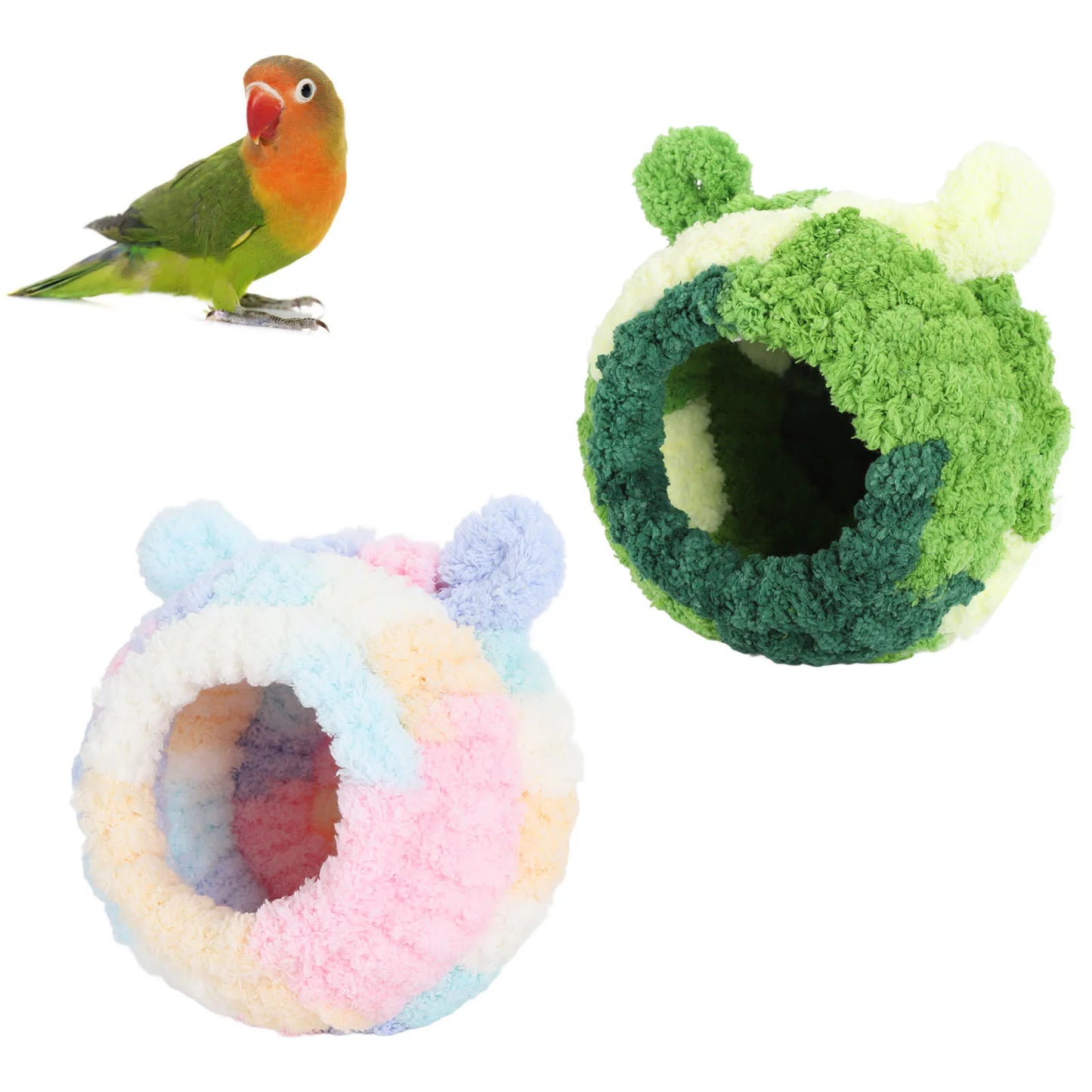 Warm Plush Bird Nest Bed for Parakeets & Parrots
