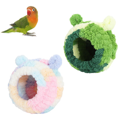 Warm Plush Bird Nest Bed for Parakeets & Parrots