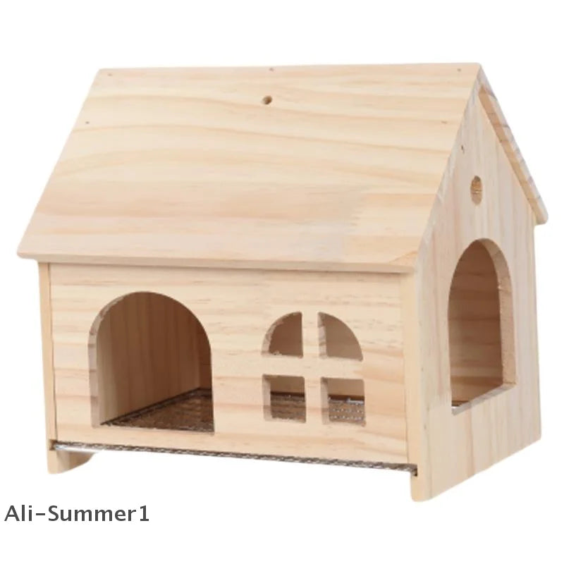 Wooden Parrot Nest Box – Drawer Bird House for Cage