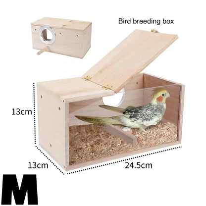 Transparent Wooden Parrot Nest Box