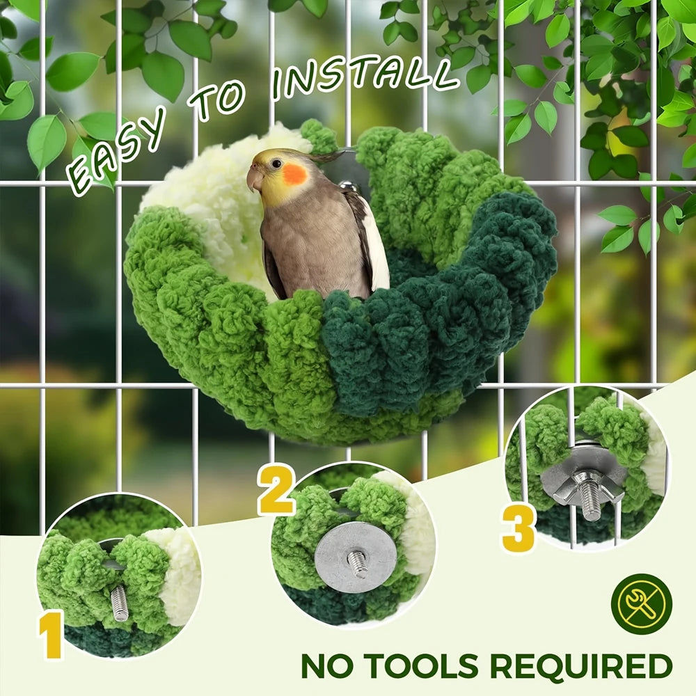 Cozy Plush Parrot Nest – Warm Winter Sleeping Bed