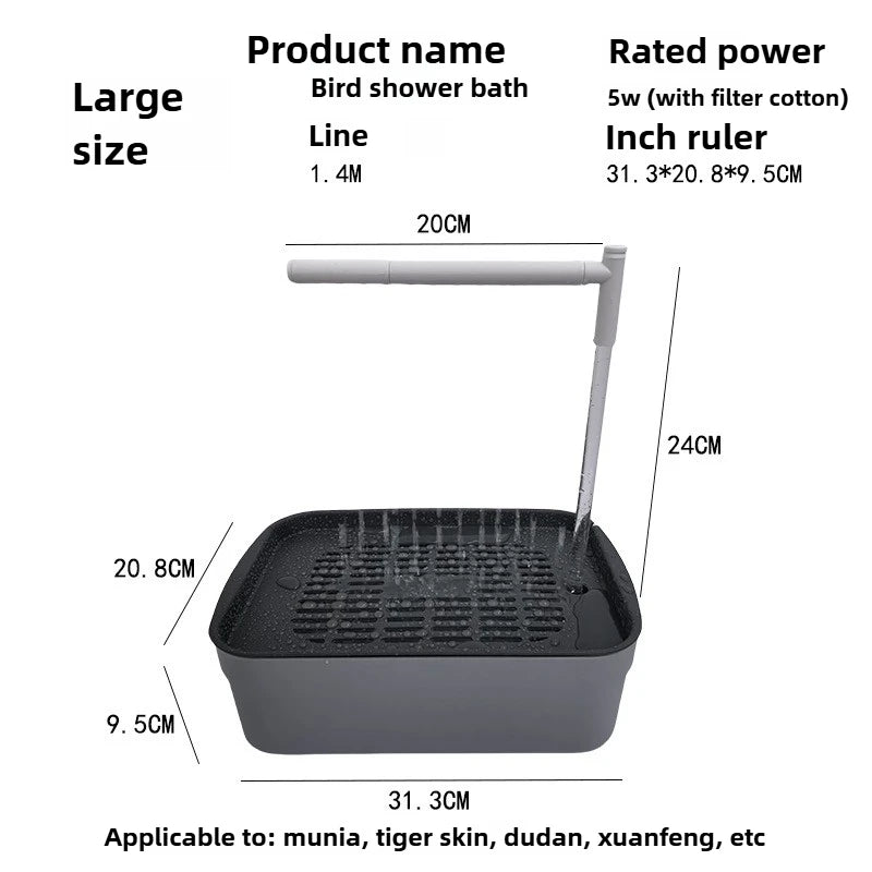 Automatic Circulating Bird Bath for Parrots