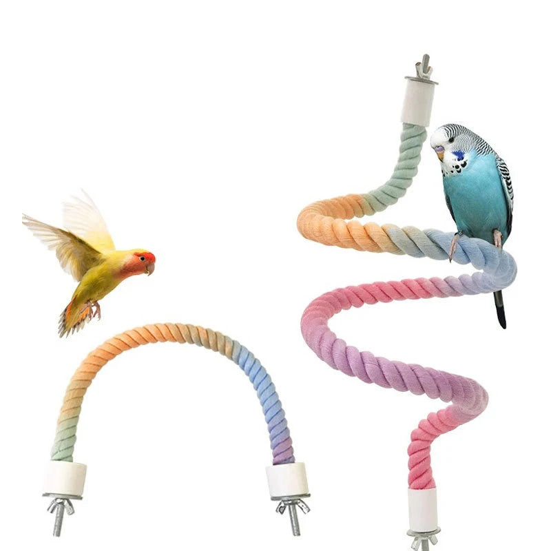 Rope Bird Perch for Cages – Flexible Swing for Parrots & Medium Birds