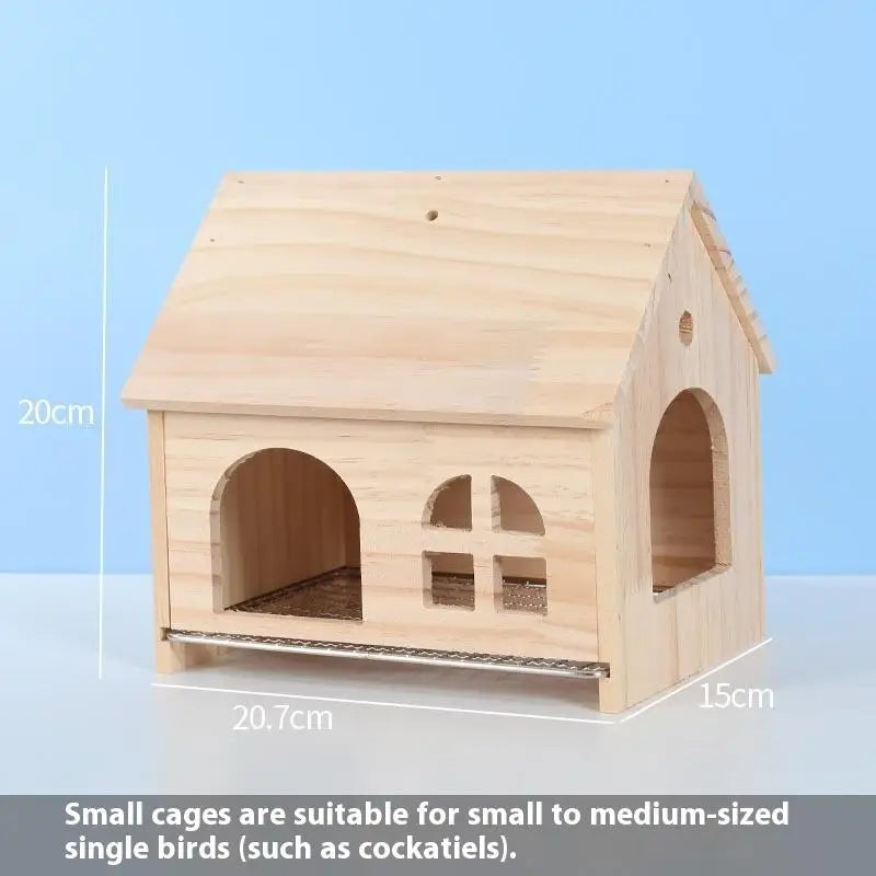 Wooden Parrot Nest Box – Drawer Bird House for Cage