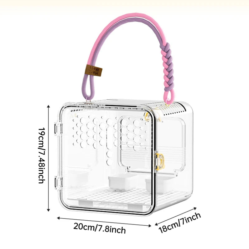 Portable Clear Bird Carrier – Lightweight Travel Cage